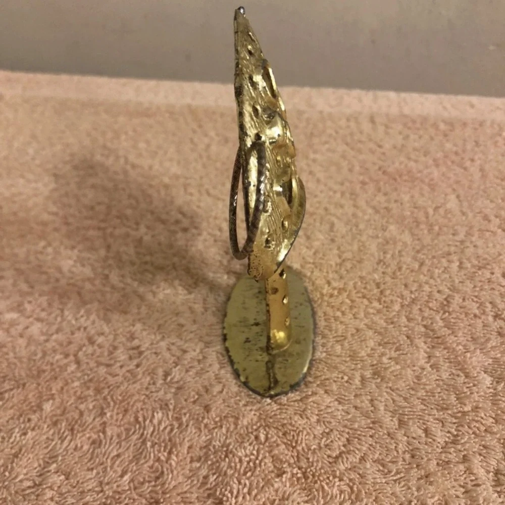 Gold Tone Mushroom Earring Holder 4 1/2” Tall